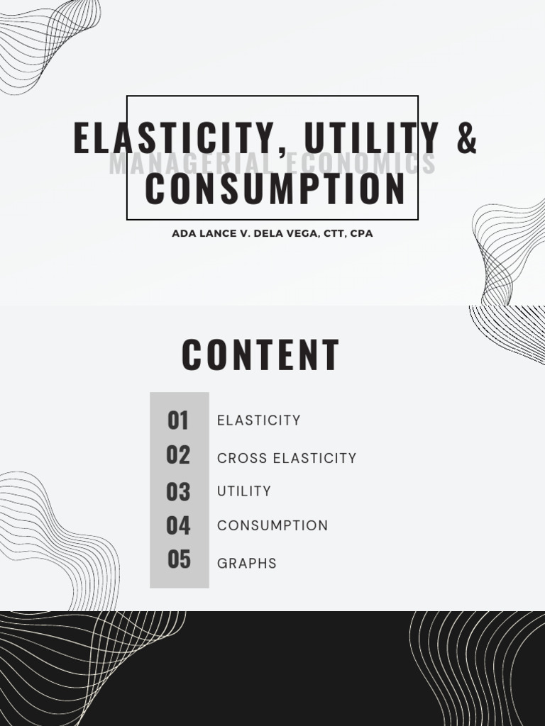 Elasticity, Utility and Consumption | PDF