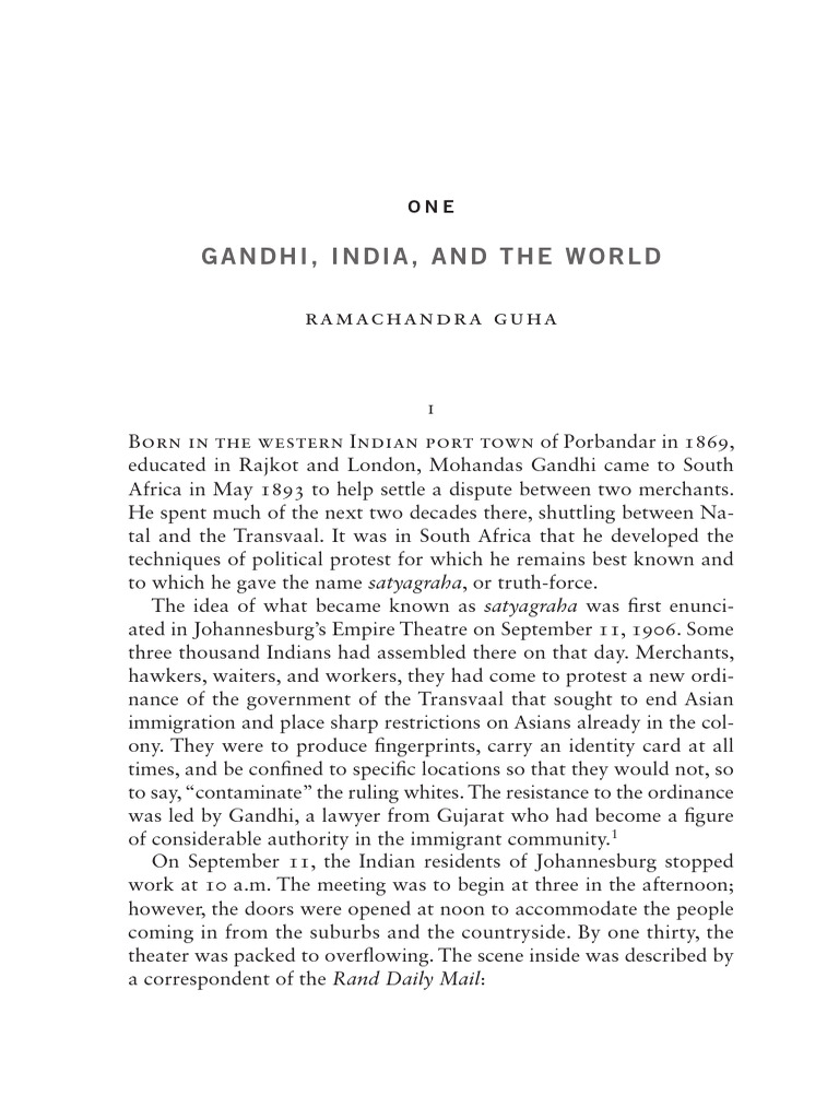 Guha - Gandhi, India and The World | PDF | Mahatma Gandhi | British Raj