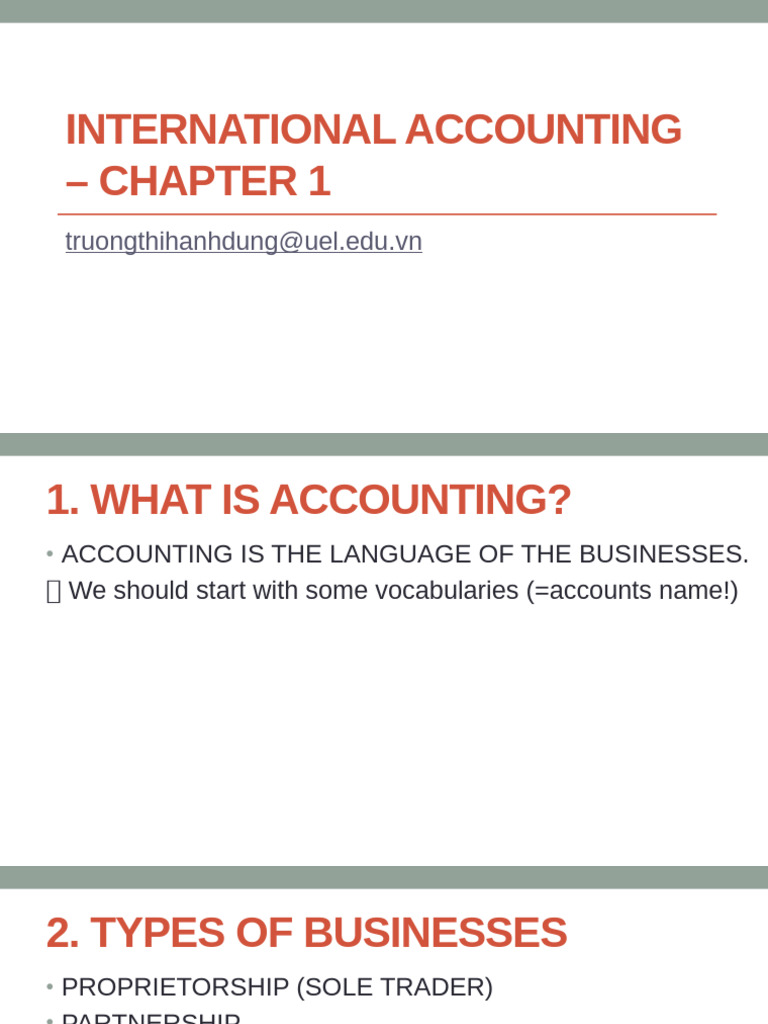 CH 01 - International Accounting - Lecture Notes | PDF | Debits And ...