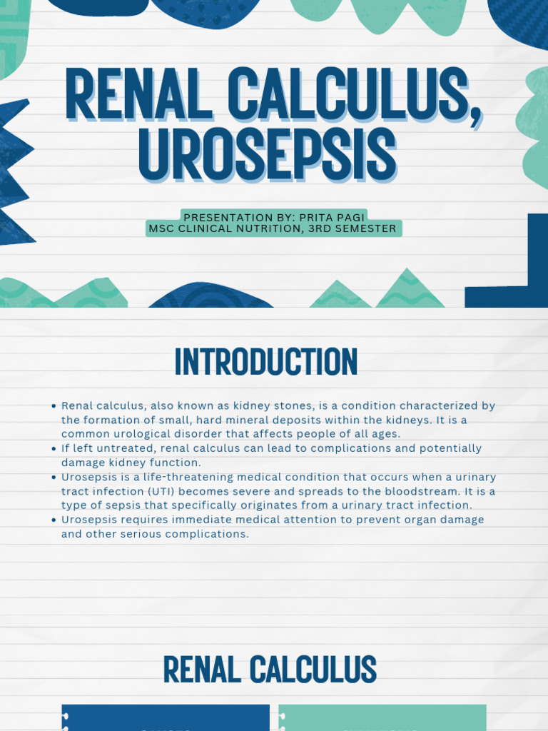 Renal Calculus, Urosepsis - 20250114 - 091045 - 0000 | PDF | Urinary ...