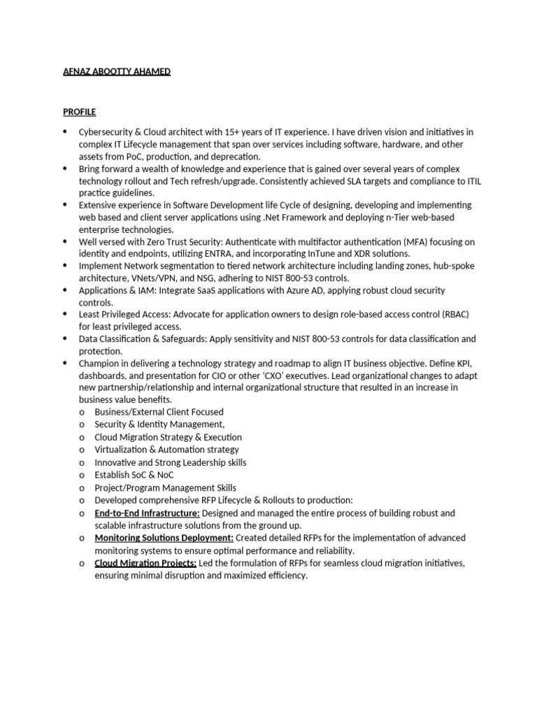 Resume 1 | PDF | Cloud Computing | Microsoft Azure