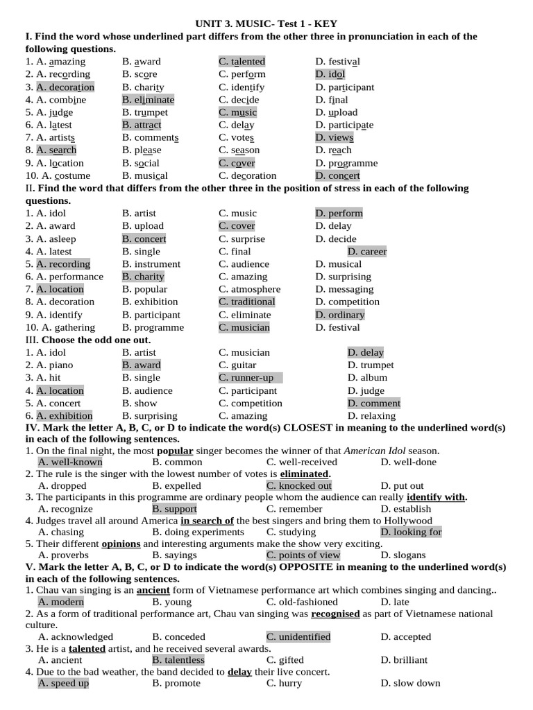 Bộ Test Theo Form 2025 - Anh 10 Global Success Grade 10 - UNIT 3 - Test ...