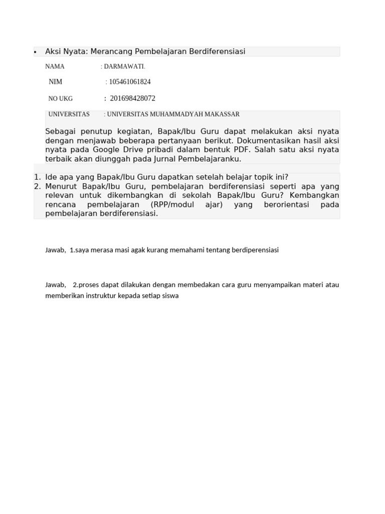MODUL 1 - PPA Umum Topik 2 LK 7 Aksi Nyata | PDF