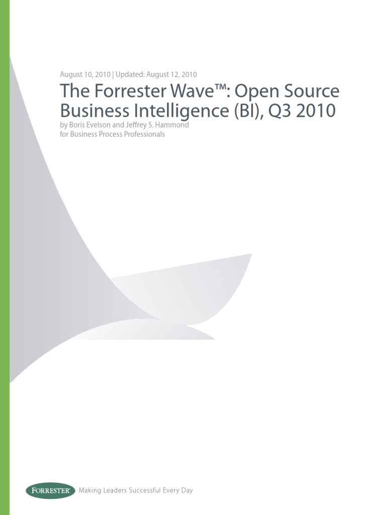 The Forrester Wave - Open Source Business Intelligence (BI) Q3 2020 ...