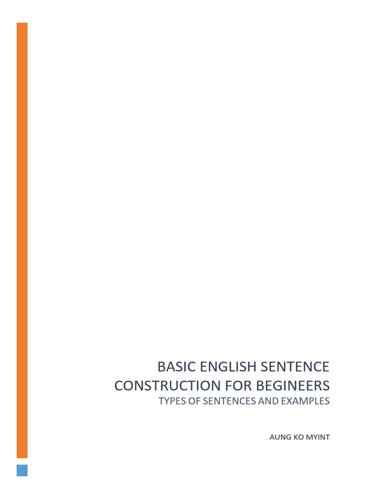 Basic English Sentence Construction For Begineers | PDF | Verb | Adverb