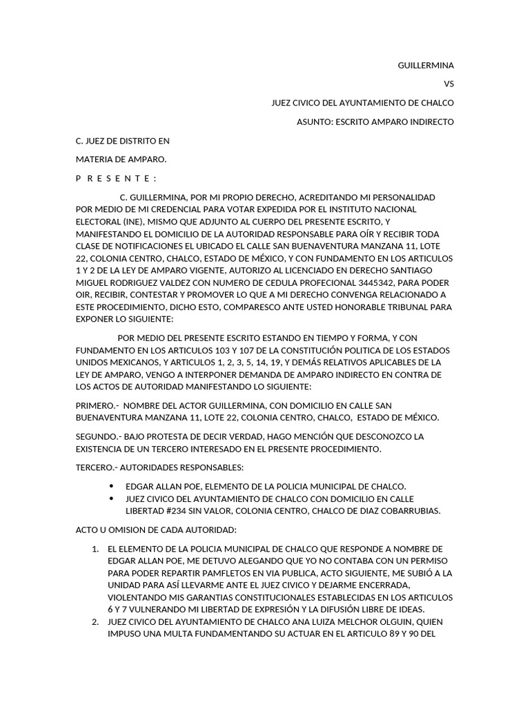 Amparo Indirecto | PDF | Justicia | Crimen y violencia