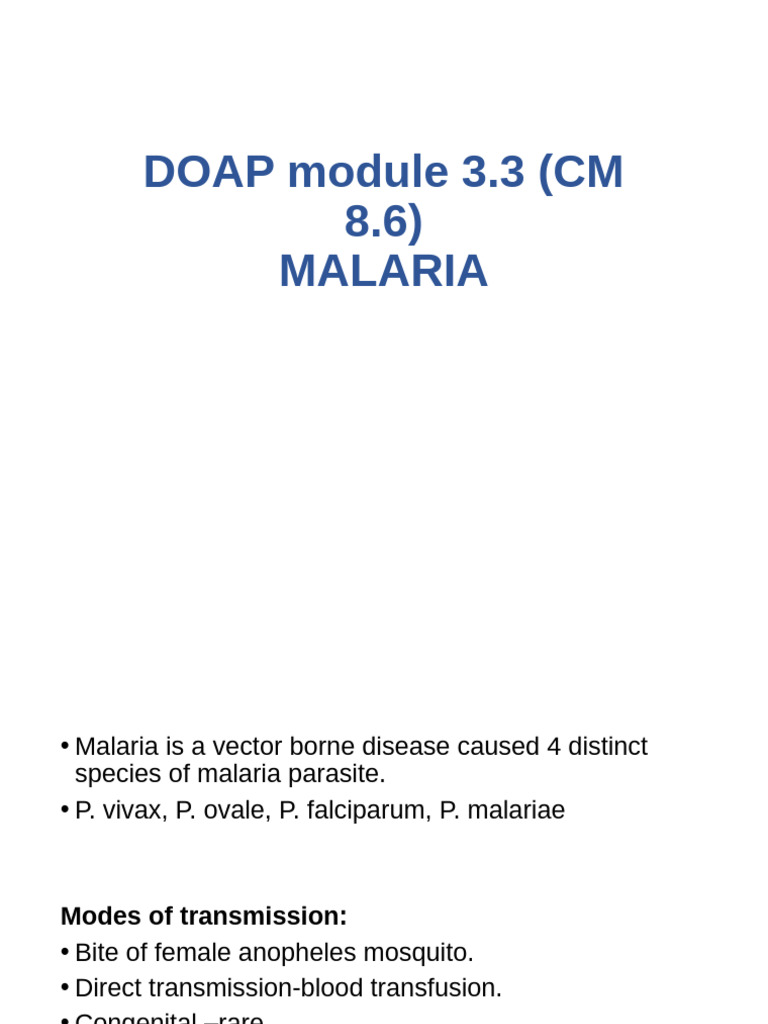 Malaria-DOAP | PDF | Malaria | Causes Of Death