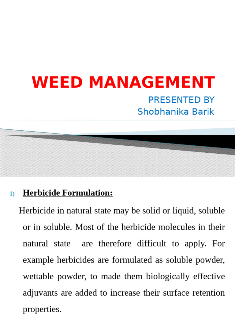 Herbicide Formulations Explained | PDF
