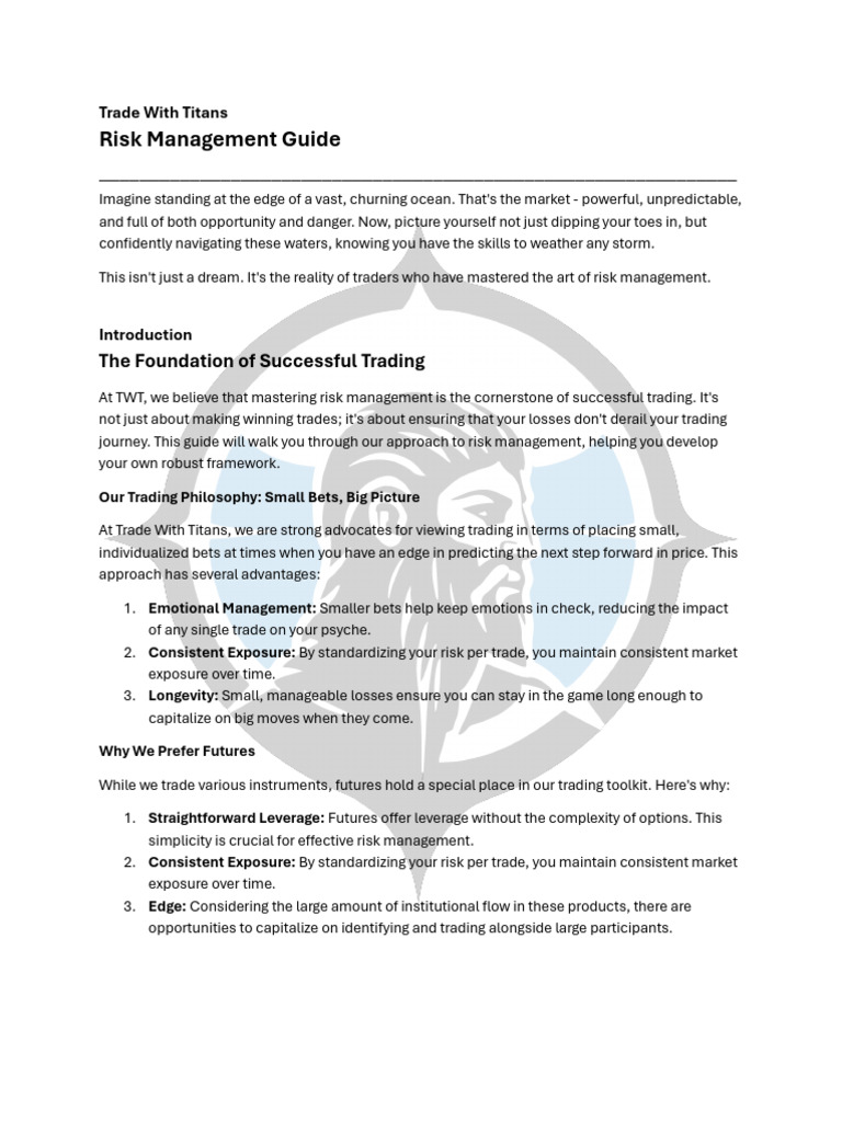 Risk Management for Successful Trading | PDF | Risk | Risk Management