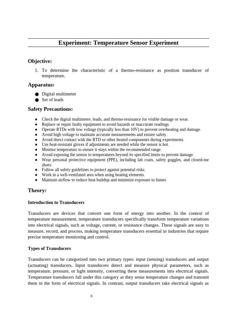 Temperature report pdf control theory electrical resistance and
