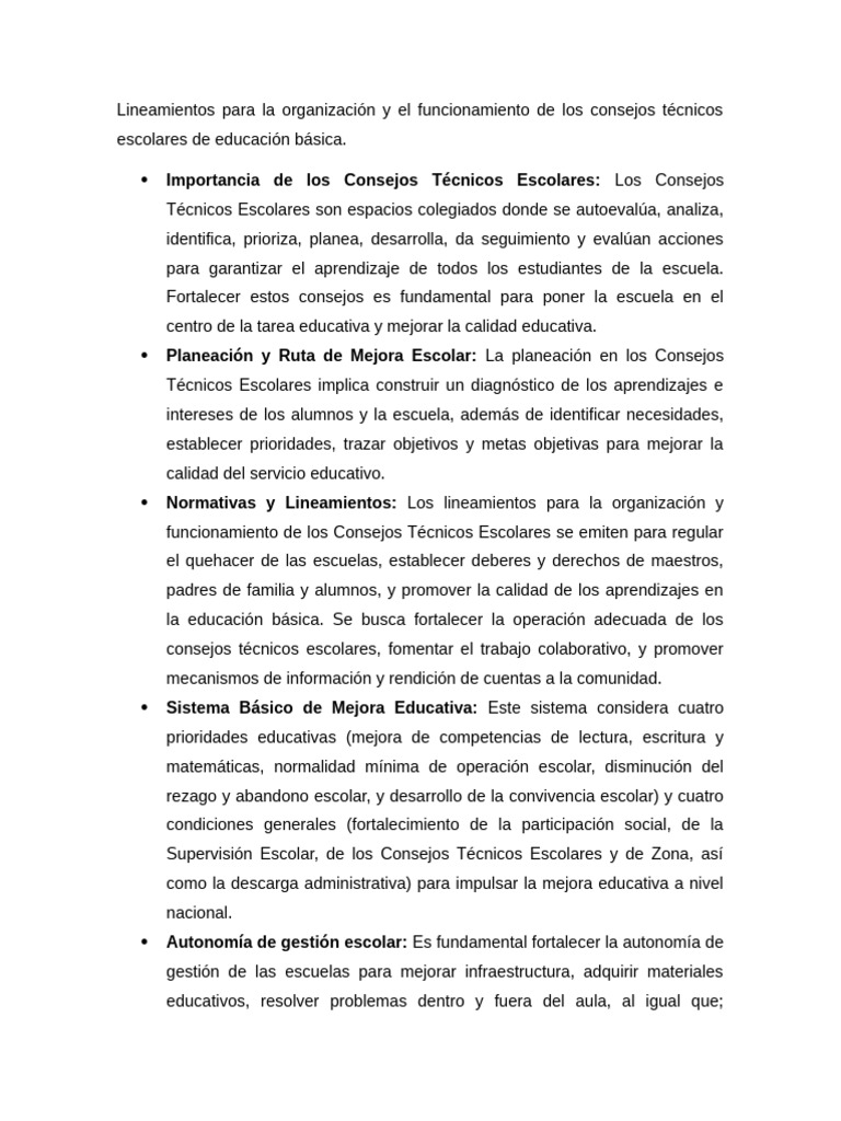 Lineamientos Para La Organización Y El Funcionamiento De Los Consejos