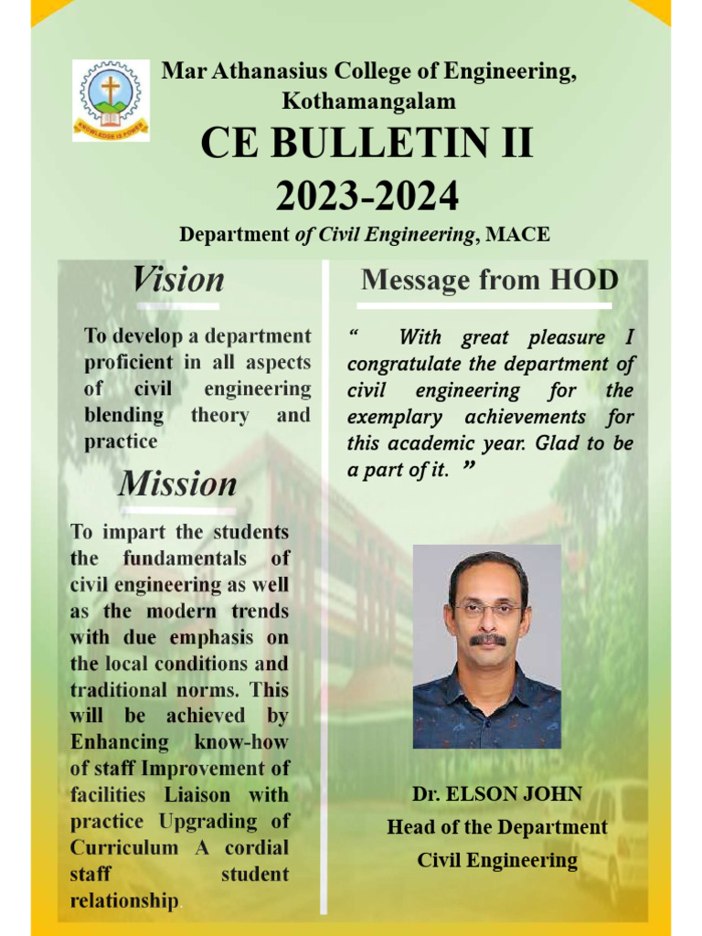 Civil Engineering Bulletin 2023-2024 | PDF | Engineering