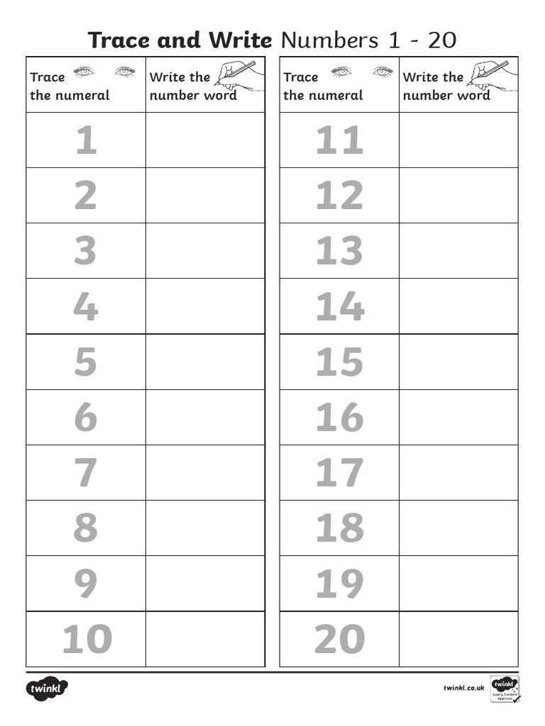 T N 7458 Numeral and Number Word Formation Trace and Write Activity