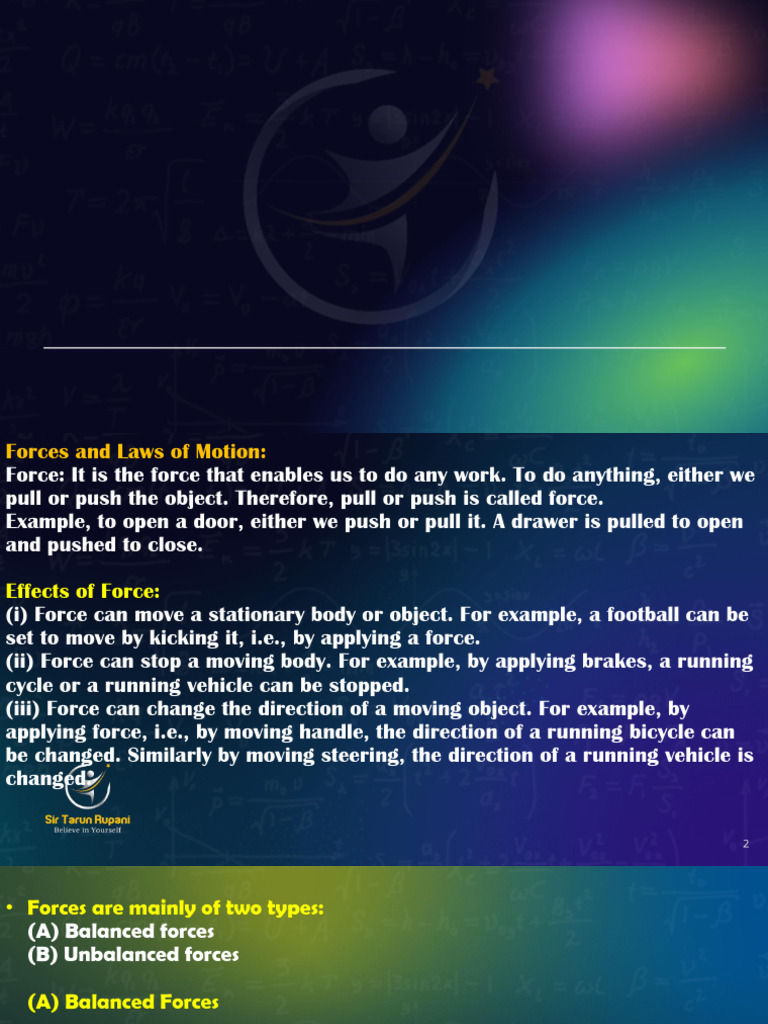 Understanding Forces and Motion Laws | PDF | Inertia | Force