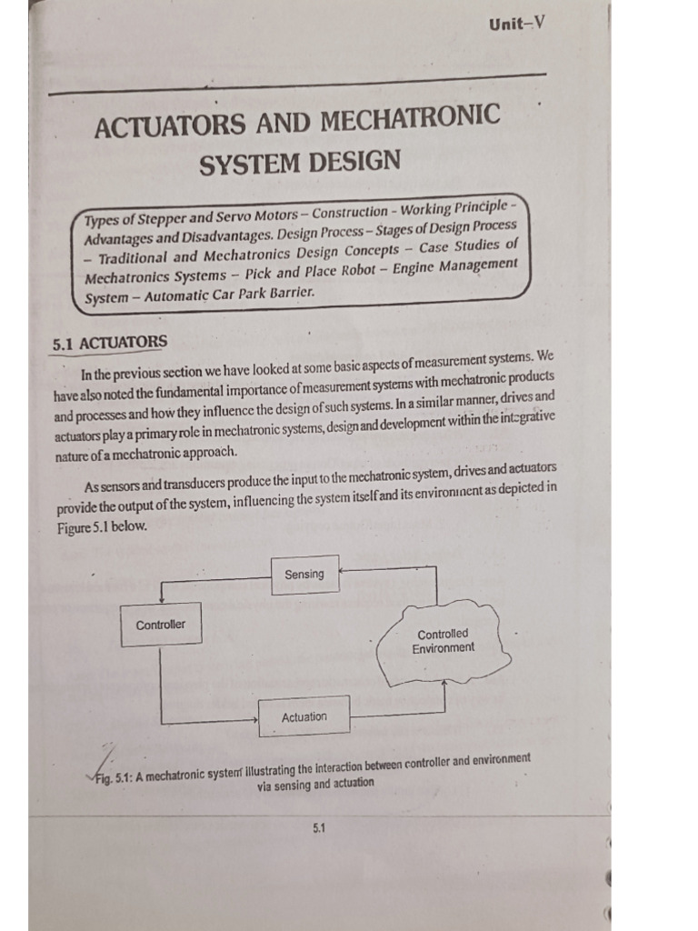Mechatronics Unit 5 | PDF