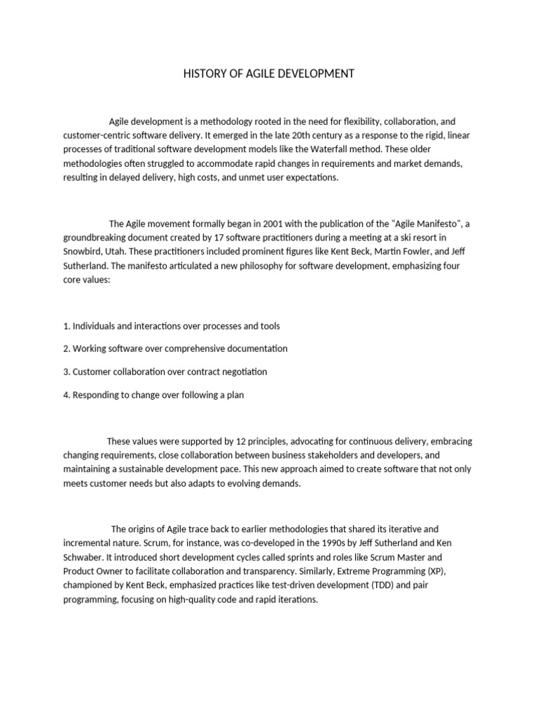 Evolution of Agile Development | PDF | Agile Software Development ...