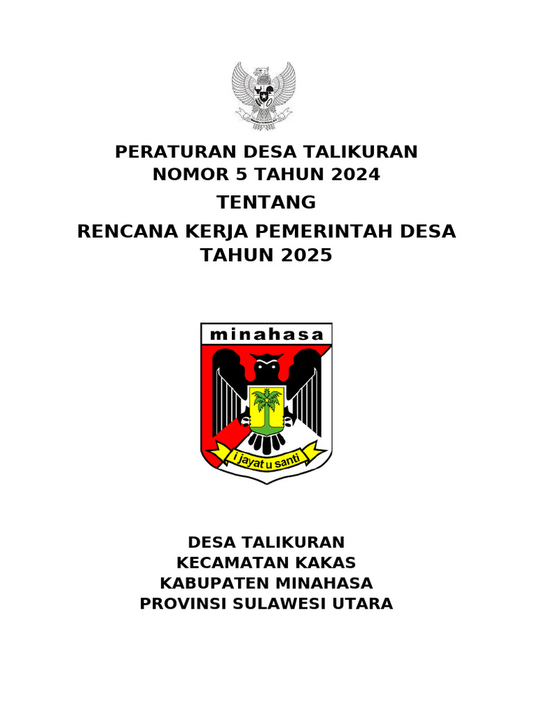 RKP Desa Talikuran 2025 | PDF
