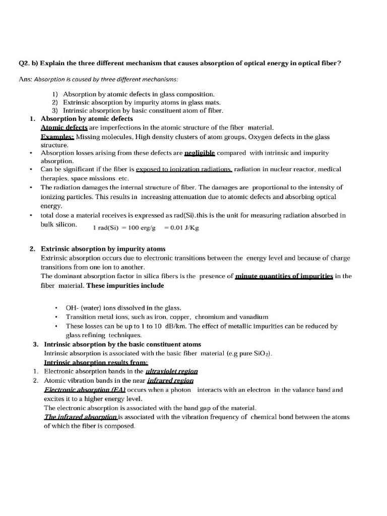 Module 1 (OWC) | PDF | Dispersion (Optics) | Optical Fiber