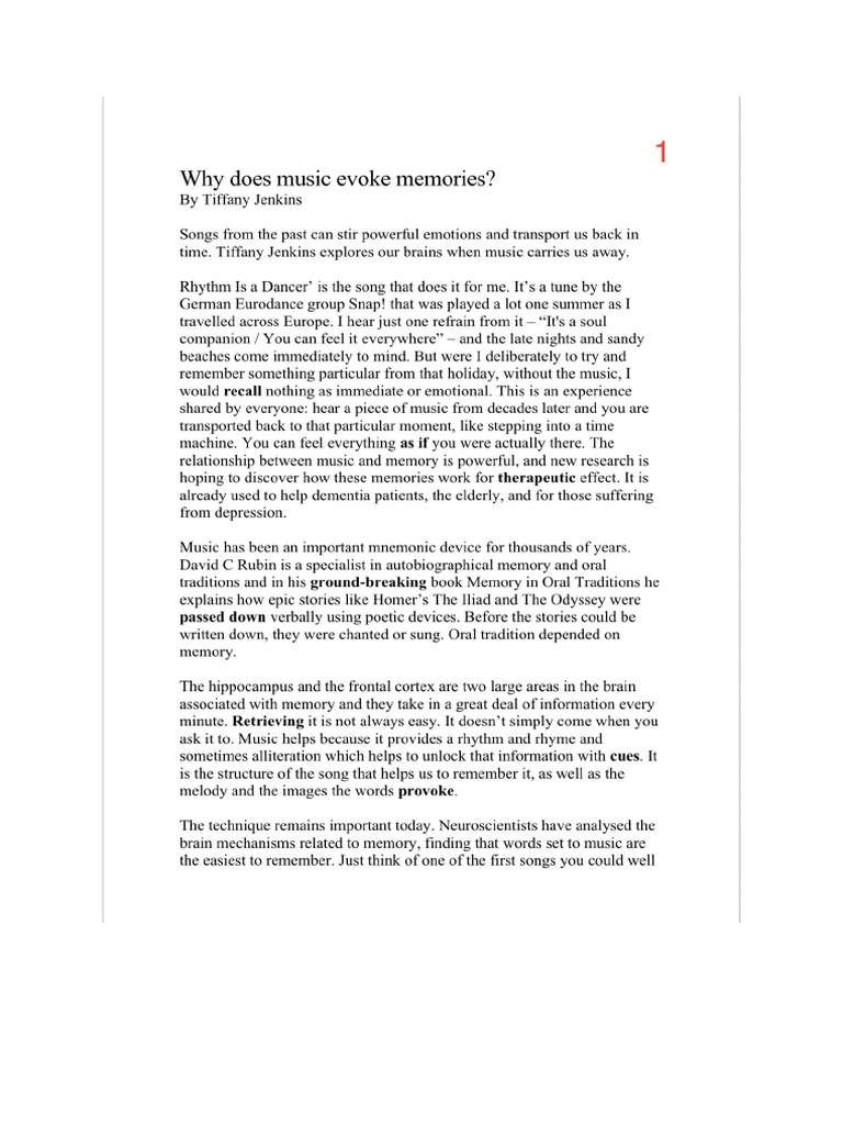 Why does music evoke memories pdf