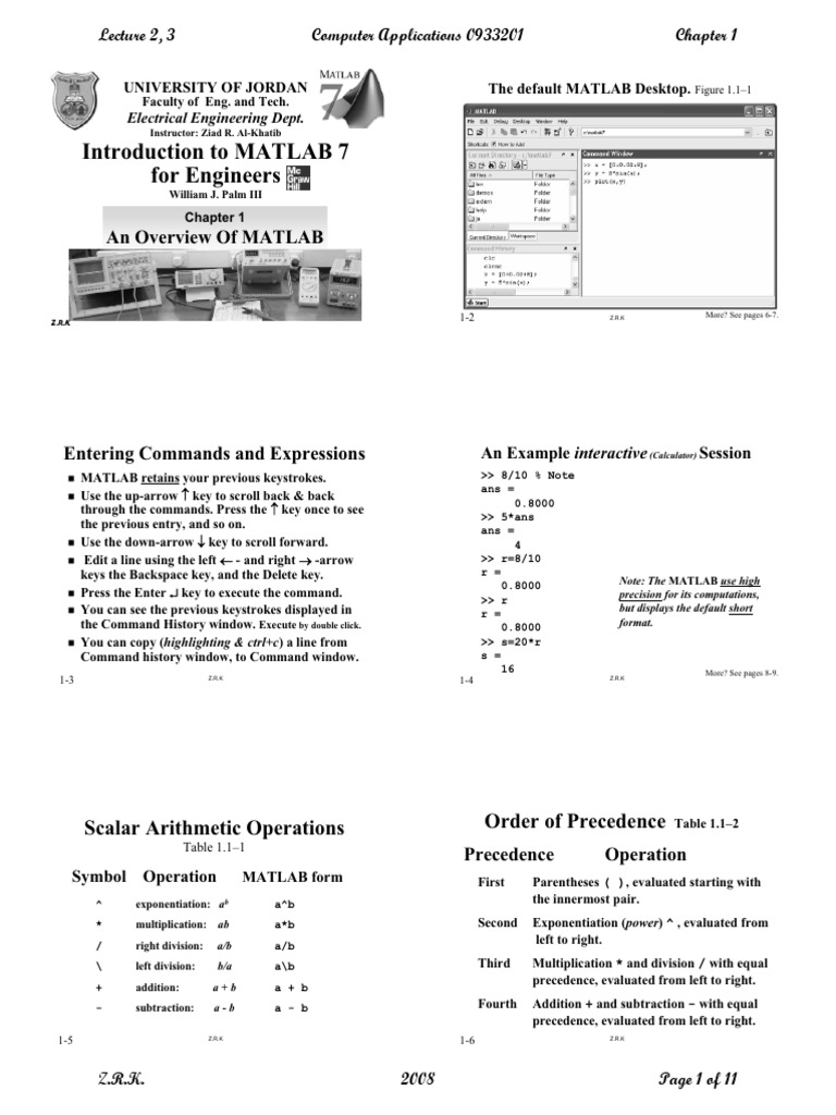MATLAB Basics for Engineers | PDF | Matrix (Mathematics) | Cartesian ...