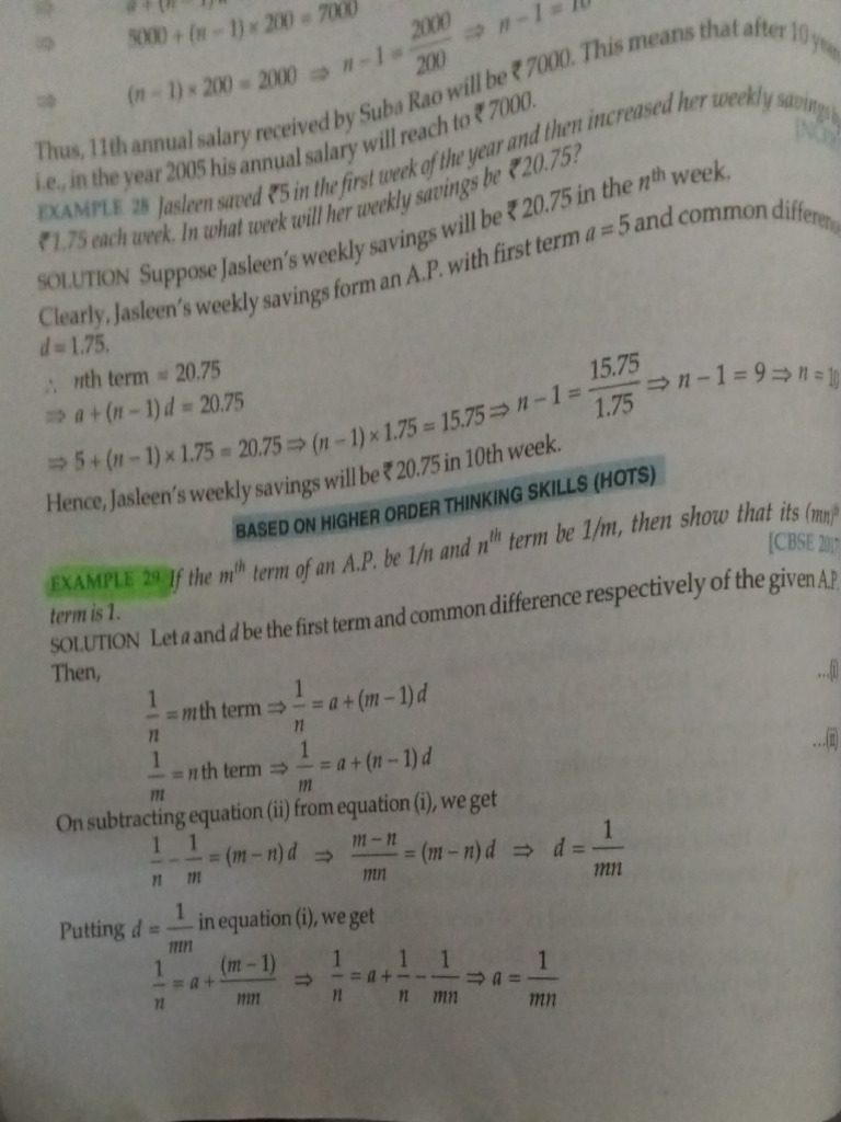 Arithmetic progression pdf