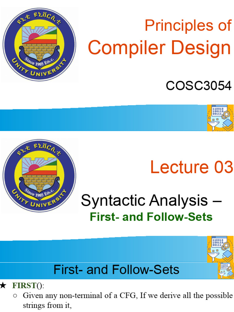 First and Follow Sets in Compiler Design | PDF | Language Mechanics ...