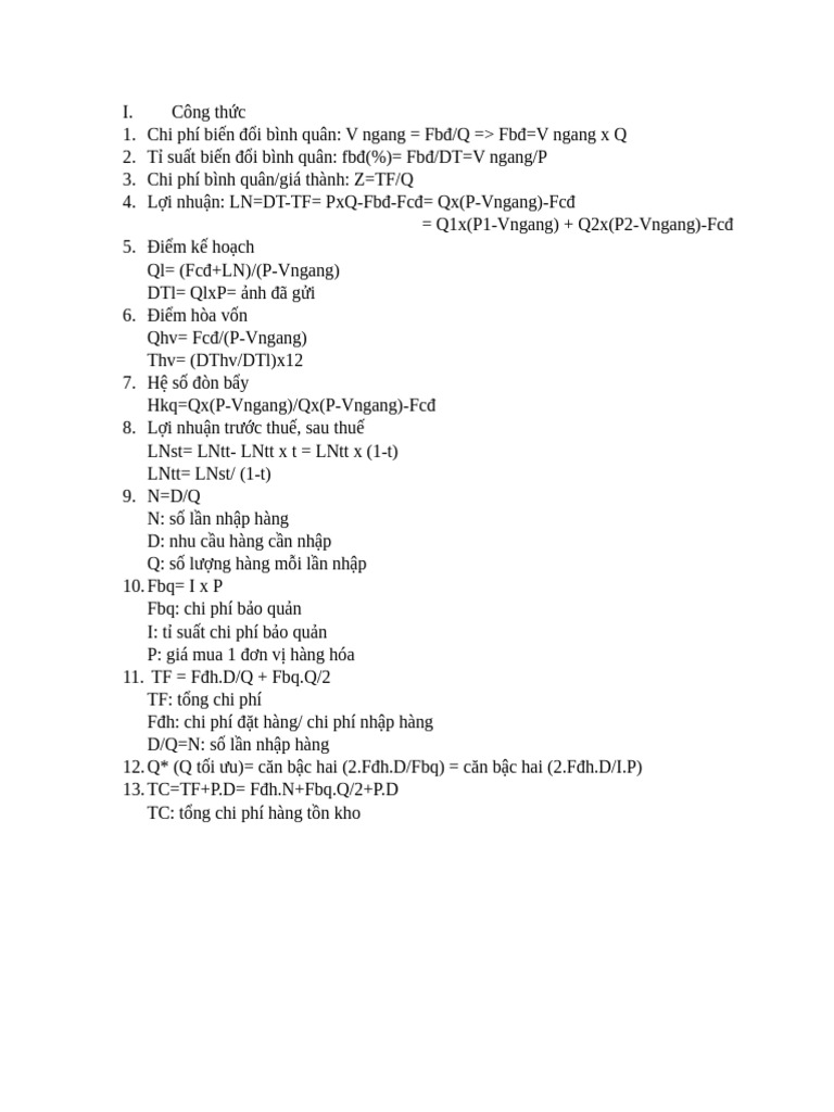 Công TH C | PDF