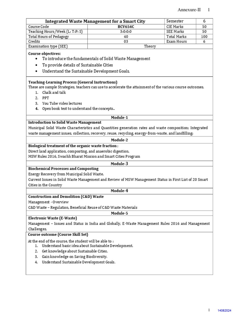 BCV654C Integrated Waste Management For A Smart City | PDF | Waste ...
