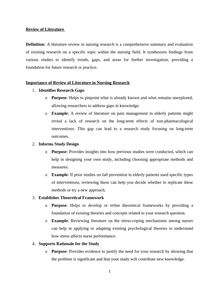 Importance of Review Literature | PDF | Evidence Based Medicine | Nursing