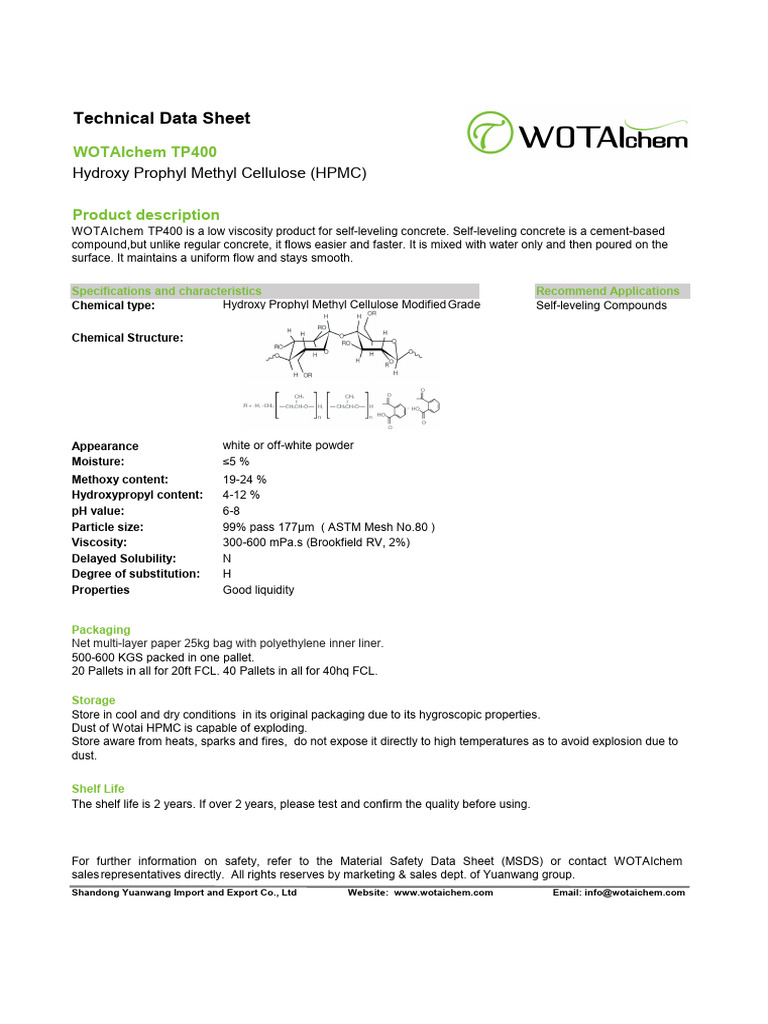 WOTAIchem™ HPMC TP400 | PDF