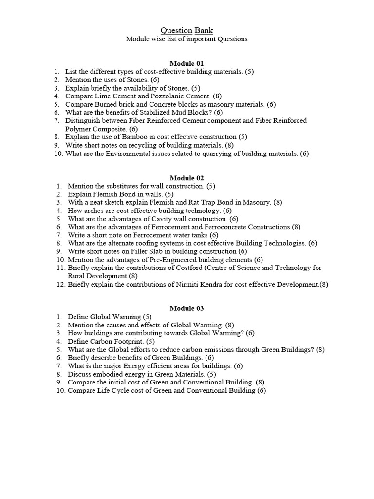 Essential Questions on Cost-Effective Building | PDF | Green Building ...