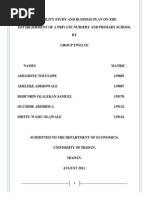 Download Feasibility Report  Business Plan on d Establish of a Nusery and Primary School in Ibadan Oyo State by adewaleafolabi SN81678665 doc pdf