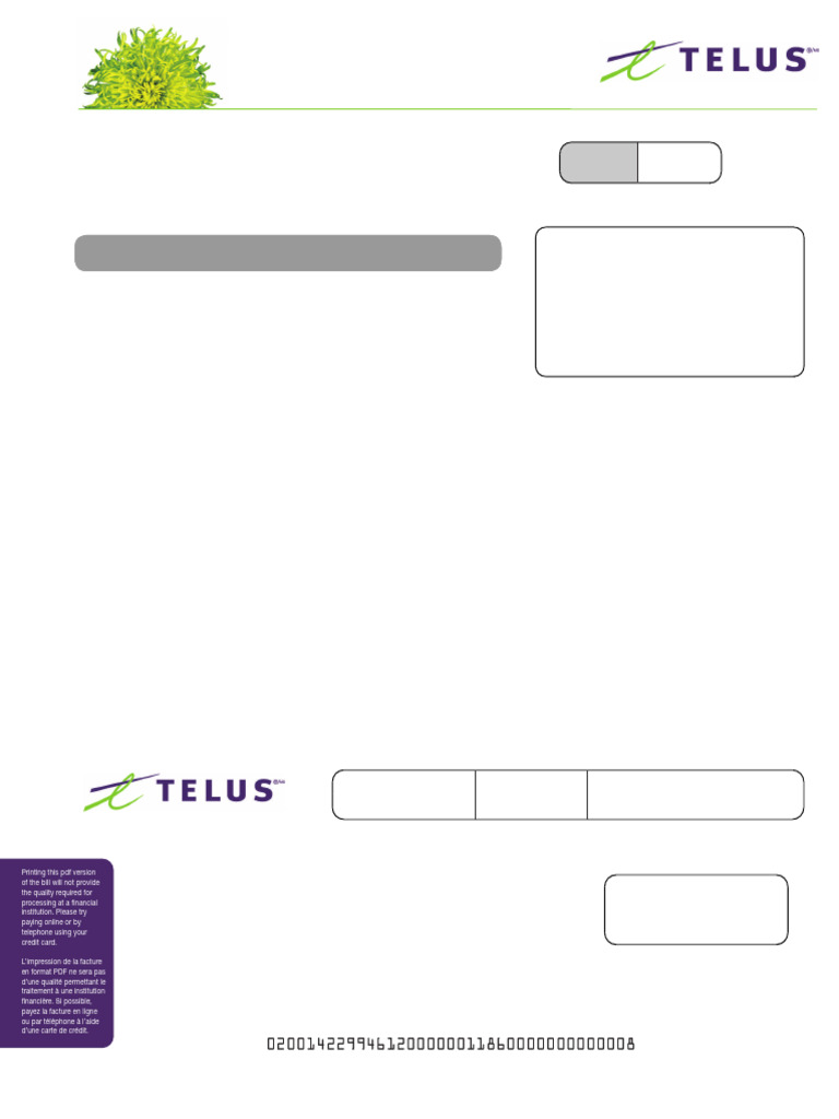 TELUS Mobility Bill Summary | PDF | Payments | Banking Technology