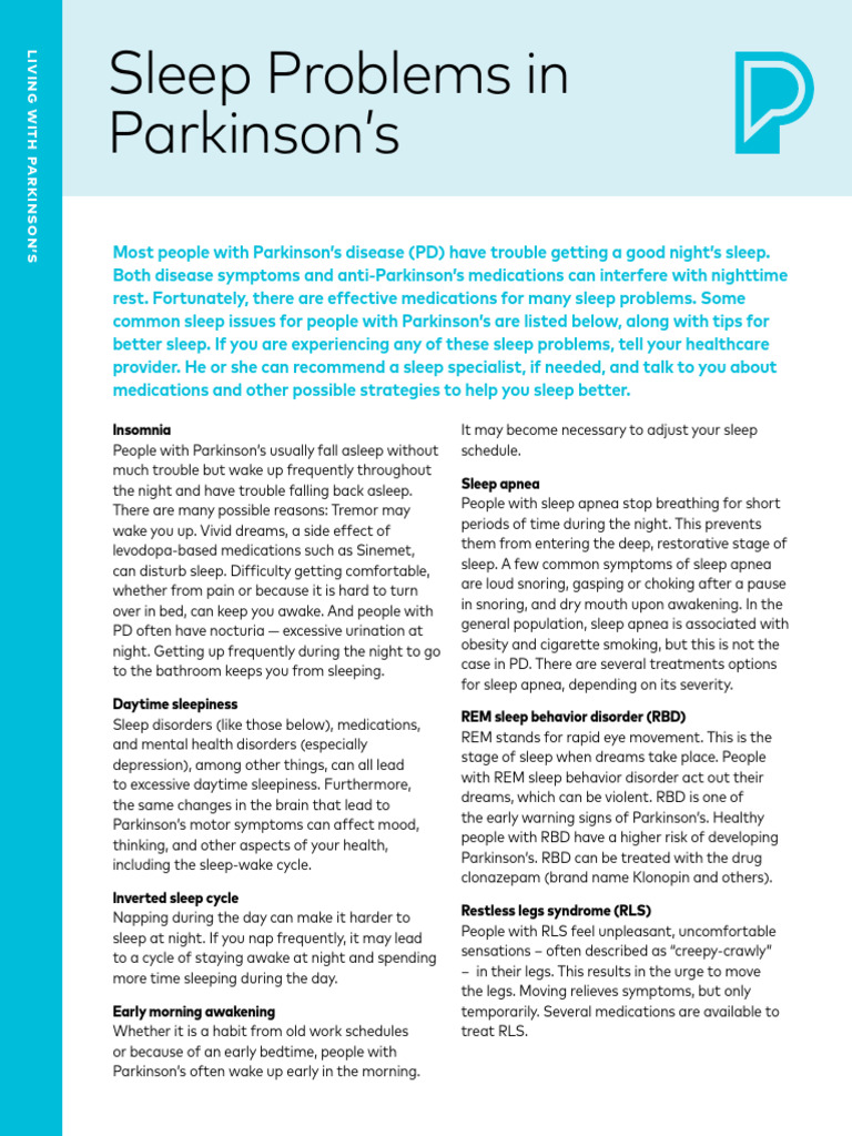 Sleep-Problems - PD - Factsheet | PDF | Sleep | Sleep Disorder
