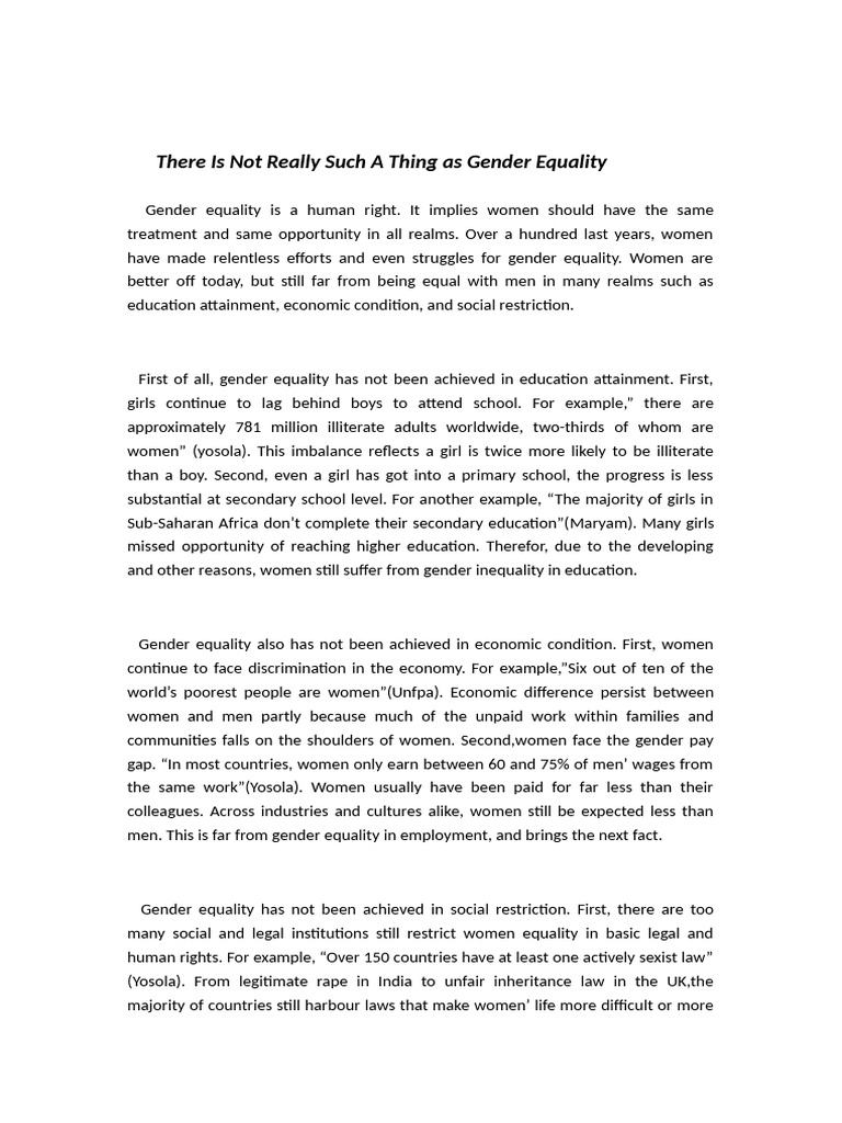 gender equality | PDF | Woman | Gender Studies