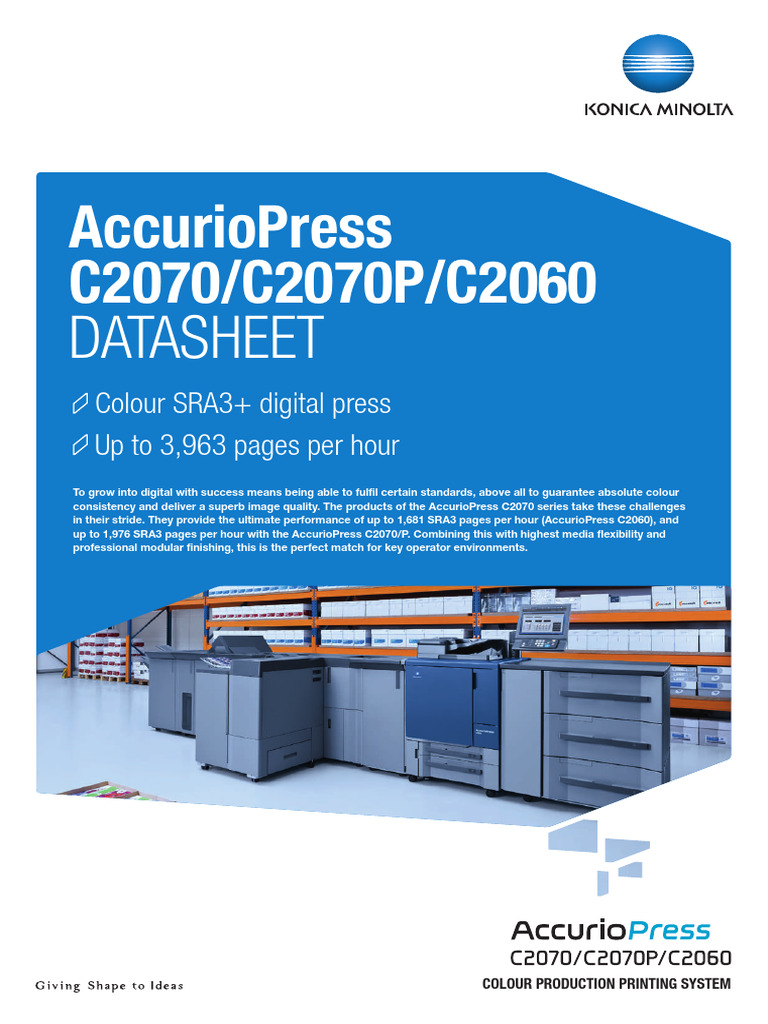 Konica Minolta AccurioPress C2070 Brochure | PDF | Paper | Image Scanner