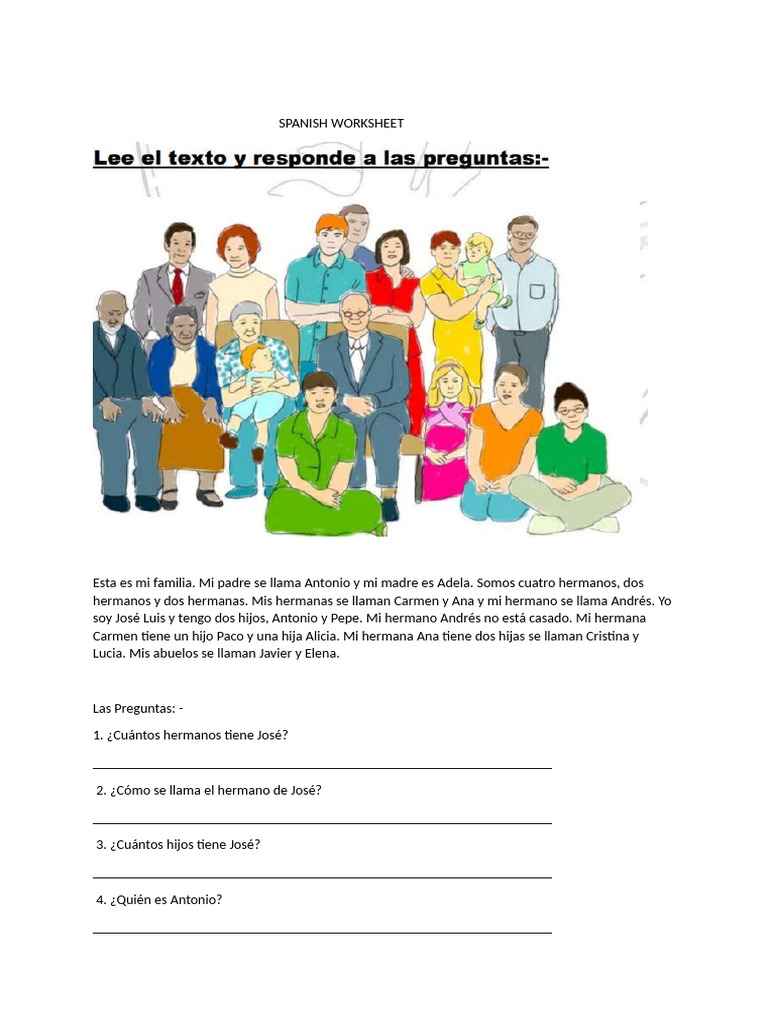 Spanish Worksheet | PDF