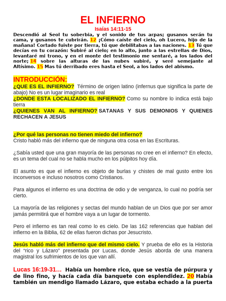 El Infierno | PDF | Infierno | Jesús