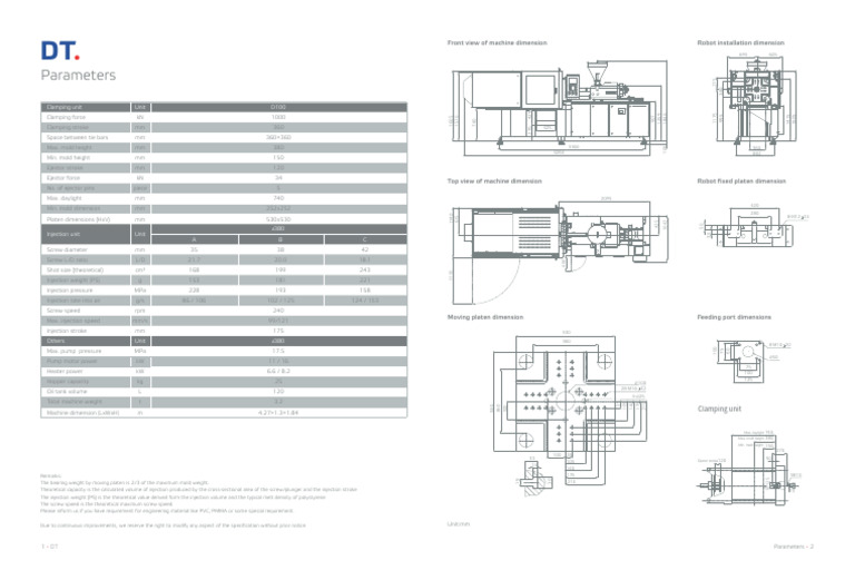 Cosumar Machine Technical Parameters | PDF | Mechanical Engineering