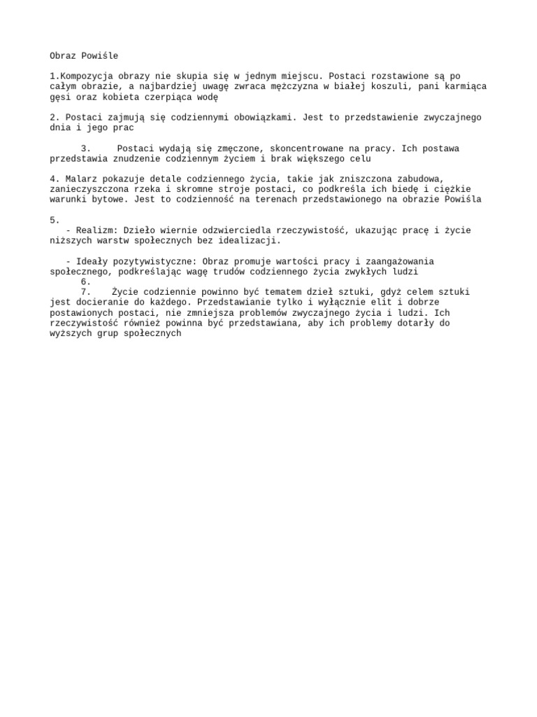 Obraz Powiśle Notatka | PDF