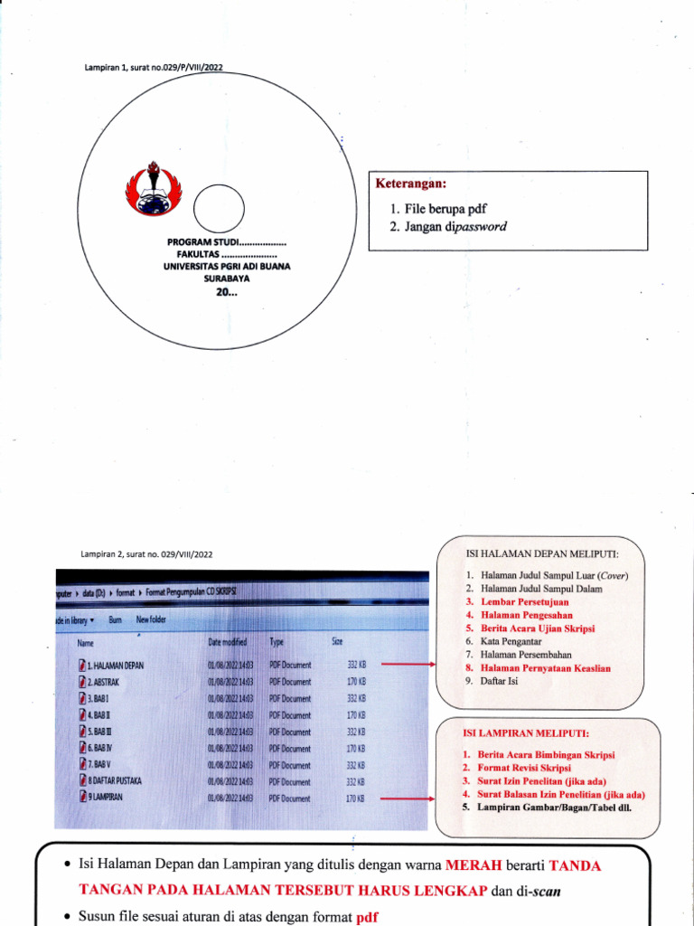 Contoh Format CD Skripsi Universitas | PDF