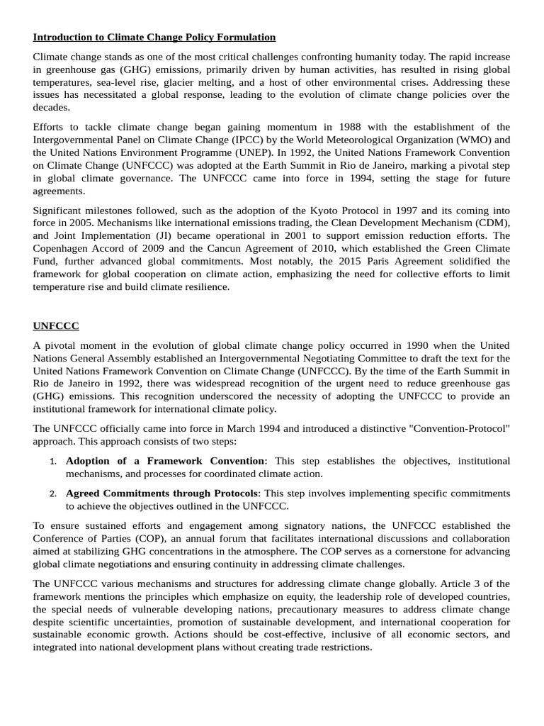 Unit 5 (Unfccc) | PDF | Kyoto Protocol | United Nations Framework ...
