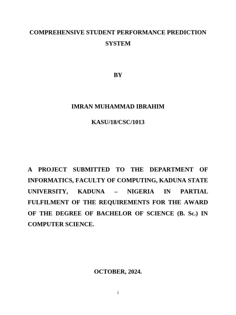 Student Performance Prediction System | PDF | Support Vector Machine ...
