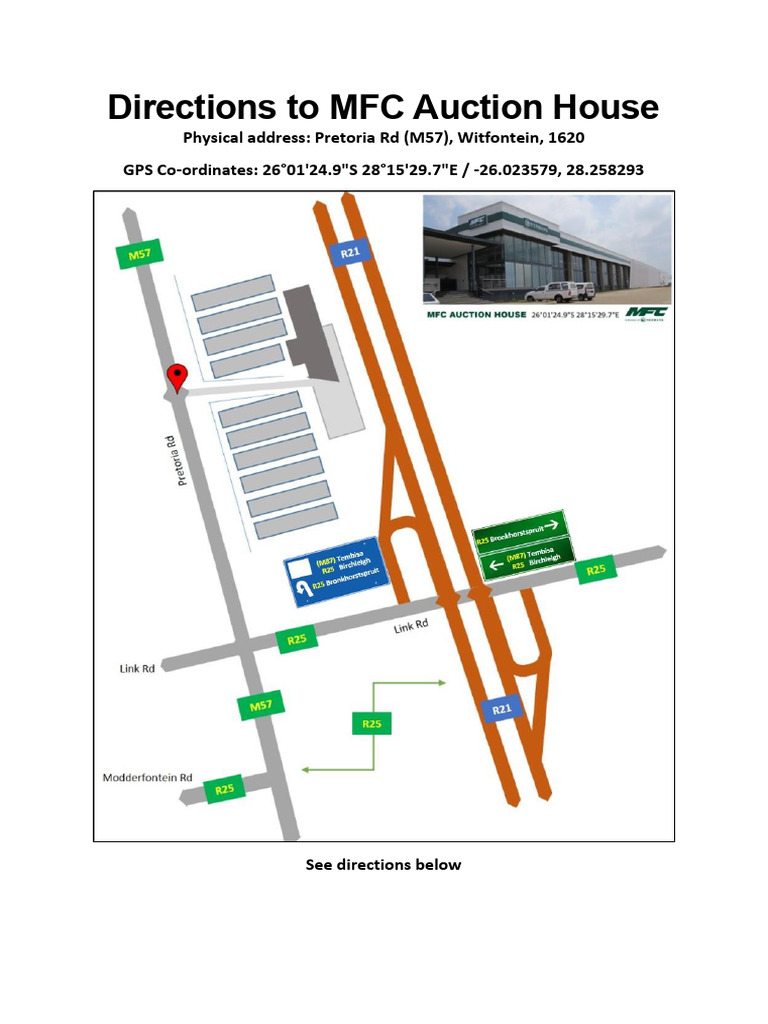 Directions to MFC Auction House | PDF