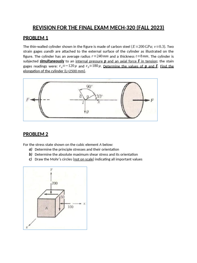 Revision For Fe Mech 320 | PDF