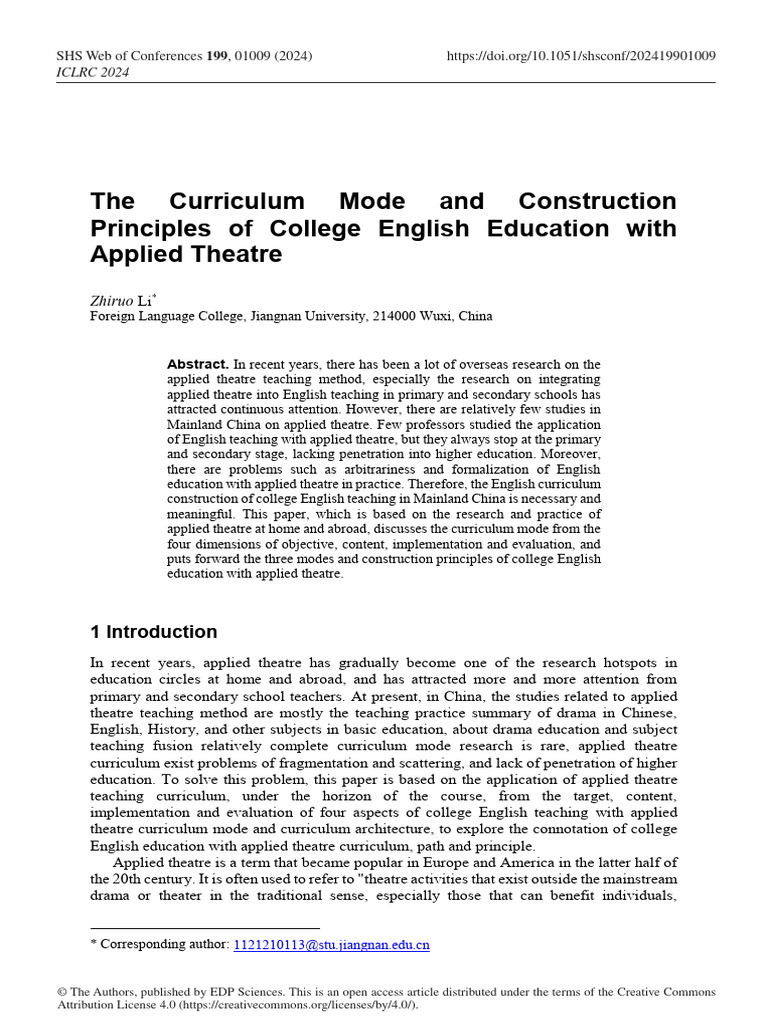 The Curriculum Mode and Construction Principles of | PDF | Curriculum ...