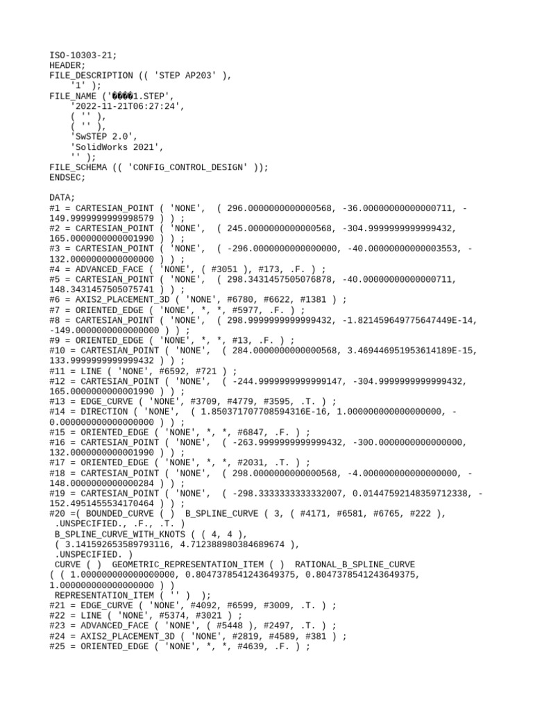 STEP AP203 Configuration Data | PDF | Differential Geometry | Geometry
