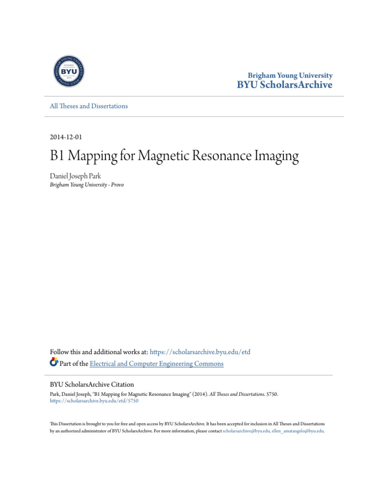 Daniel Joseph Park - B1 Mapping For Magnetic Resonance Imaging | PDF ...