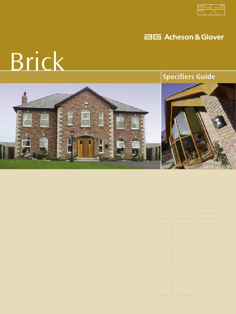 Acheson & Glover Brick Specifications Guide | PDF | Mortar (Masonry ...