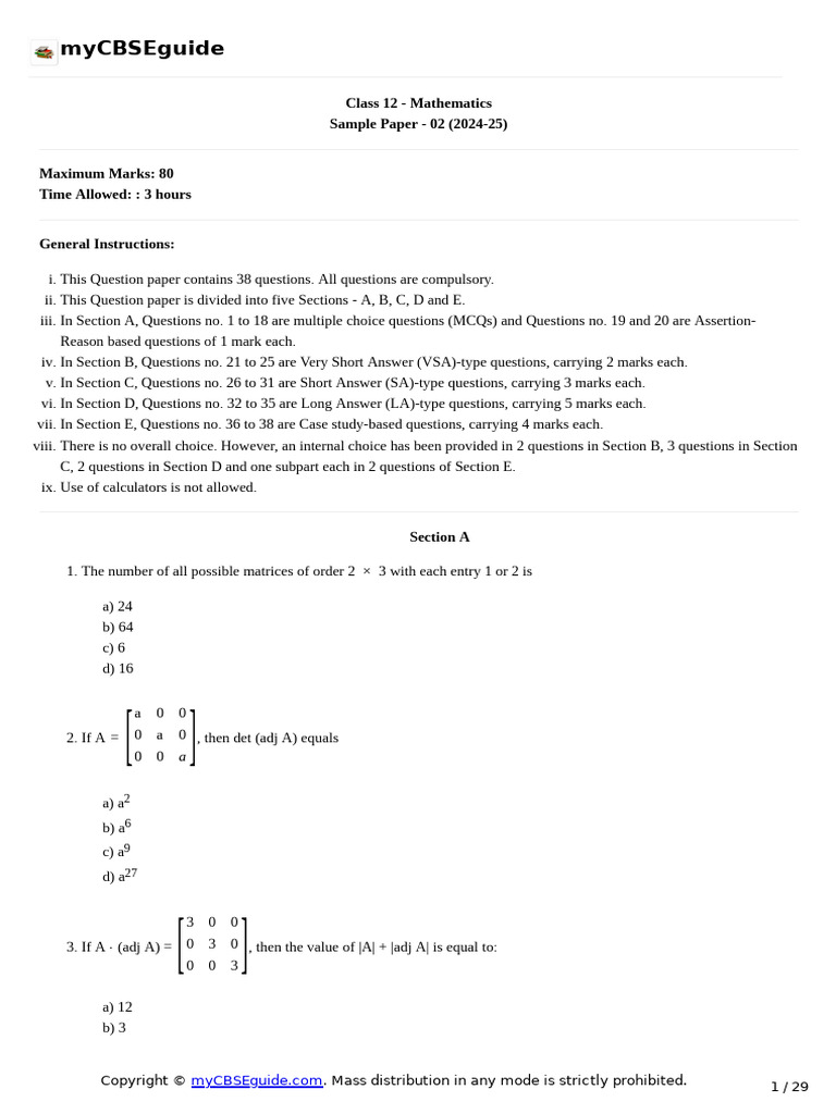 12 Maths SP 02f | PDF | Inequality (Mathematics) | Slope